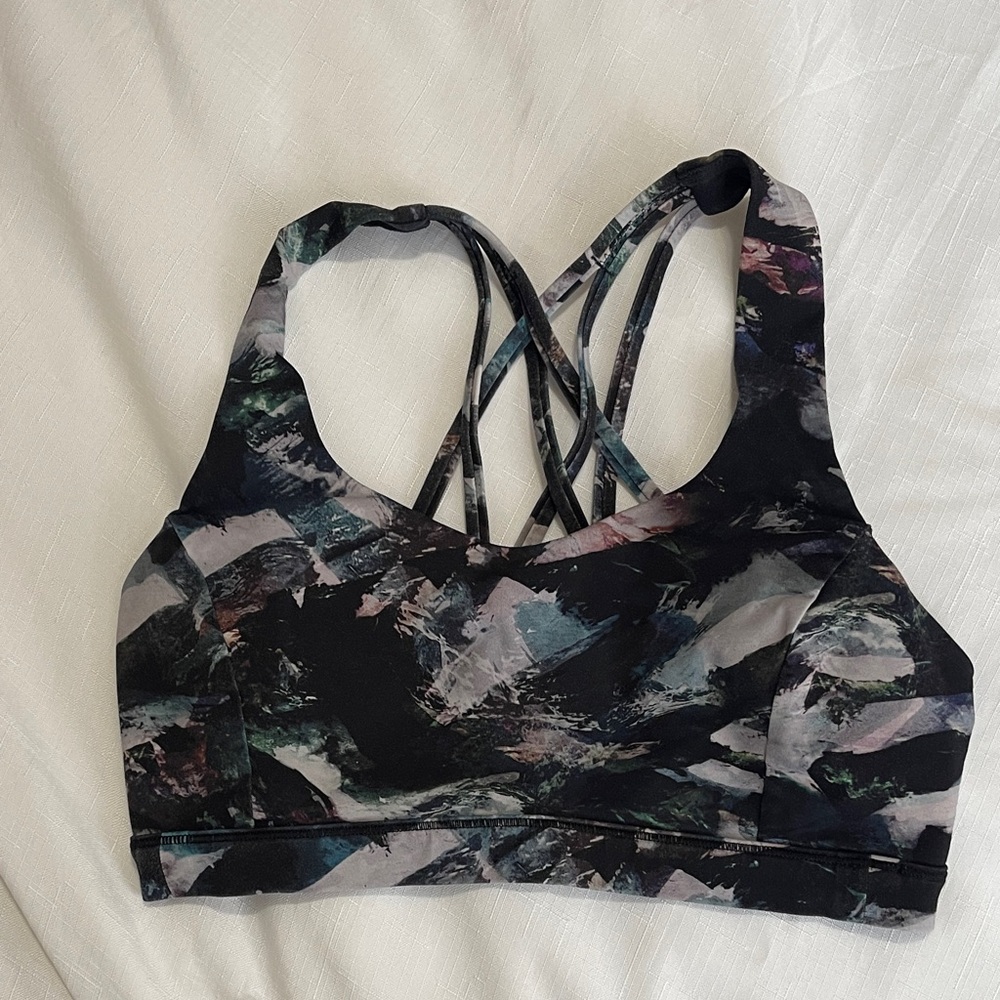 lululemon athletica Black Multicolor Sports Bra